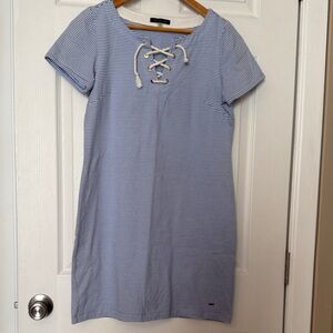 Tommy Hilfiger Blue and White Striped Dress